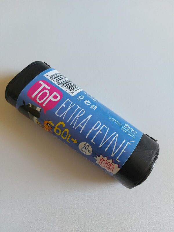 Sáček do koše LDPE EXTRA TOP 60 litrů, černý