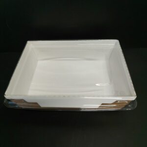 Box na salát Eko kraft 145x100x55 mm, vč. transparentního víčka