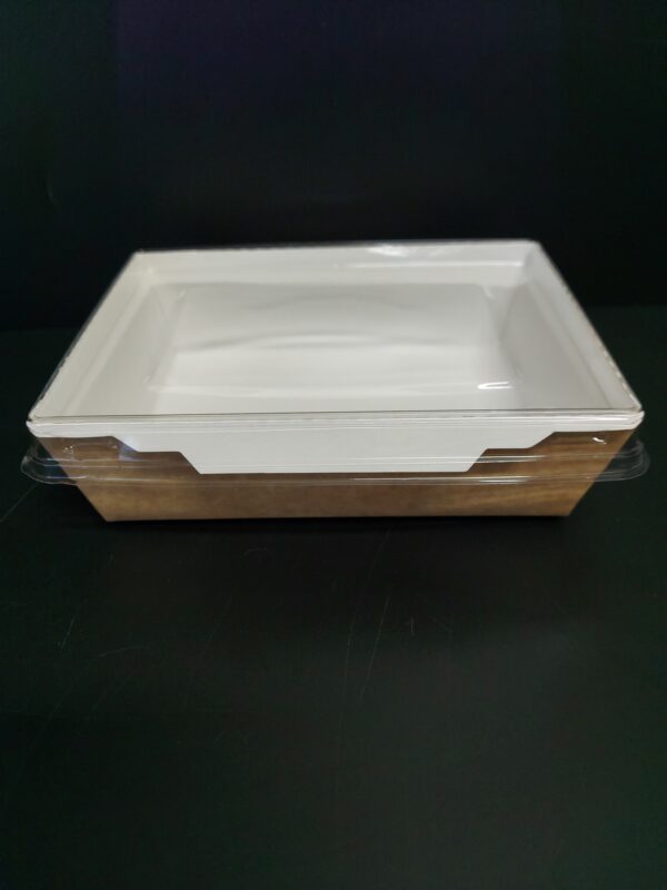 Box na salát Eko kraft 145x100x55 mm, vč. transparentního víčka - Obrázek 3
