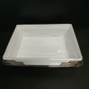 Box na salát Eko kraft 150x150x50 mm, vč. transparentního víčka